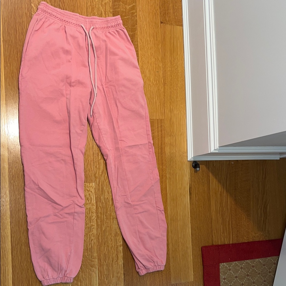 Pink Drawstring Sweat Pants